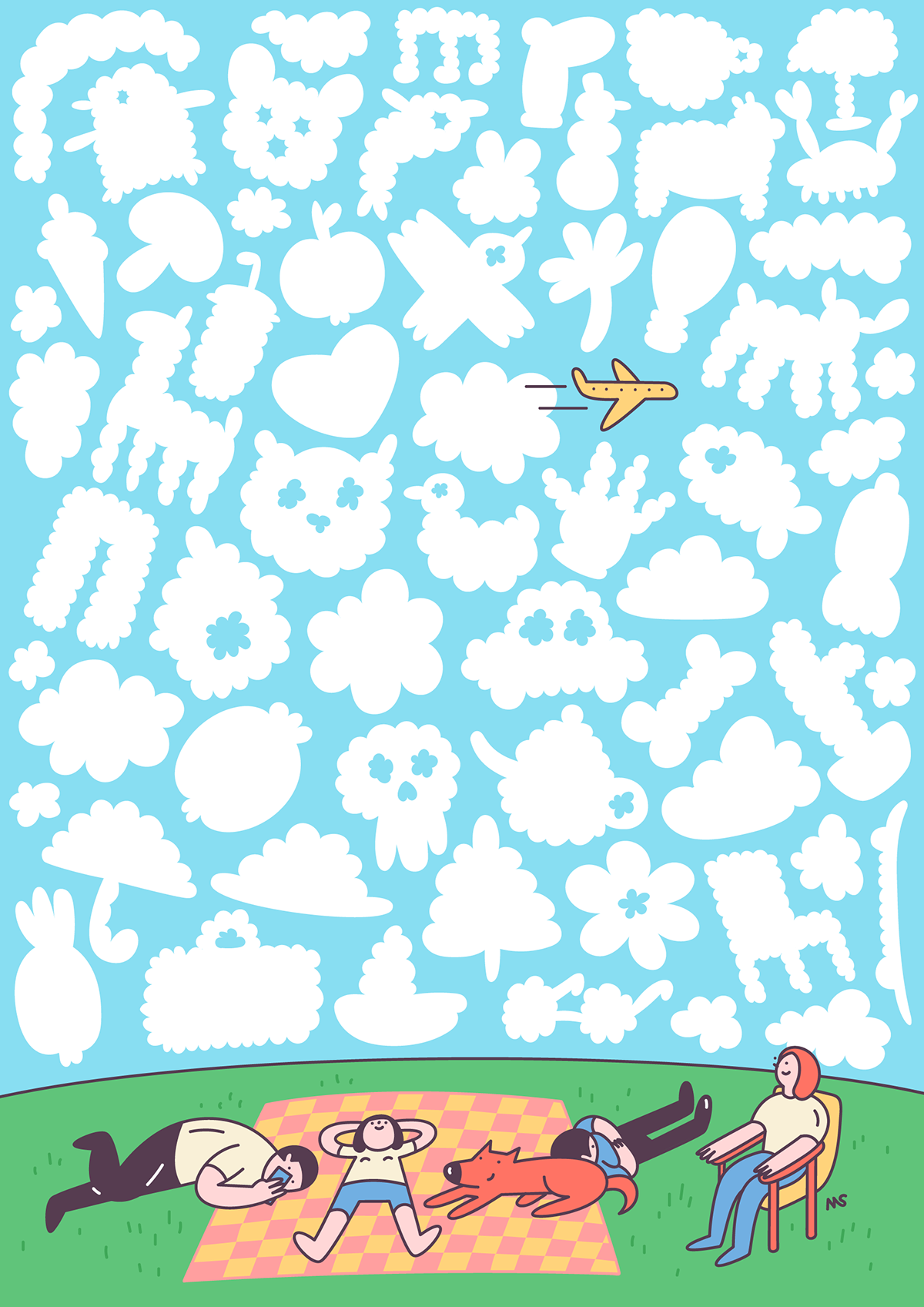 What is the dog thing of? the riddle character colorful dog doodle for children illustration minimalism nature riddle