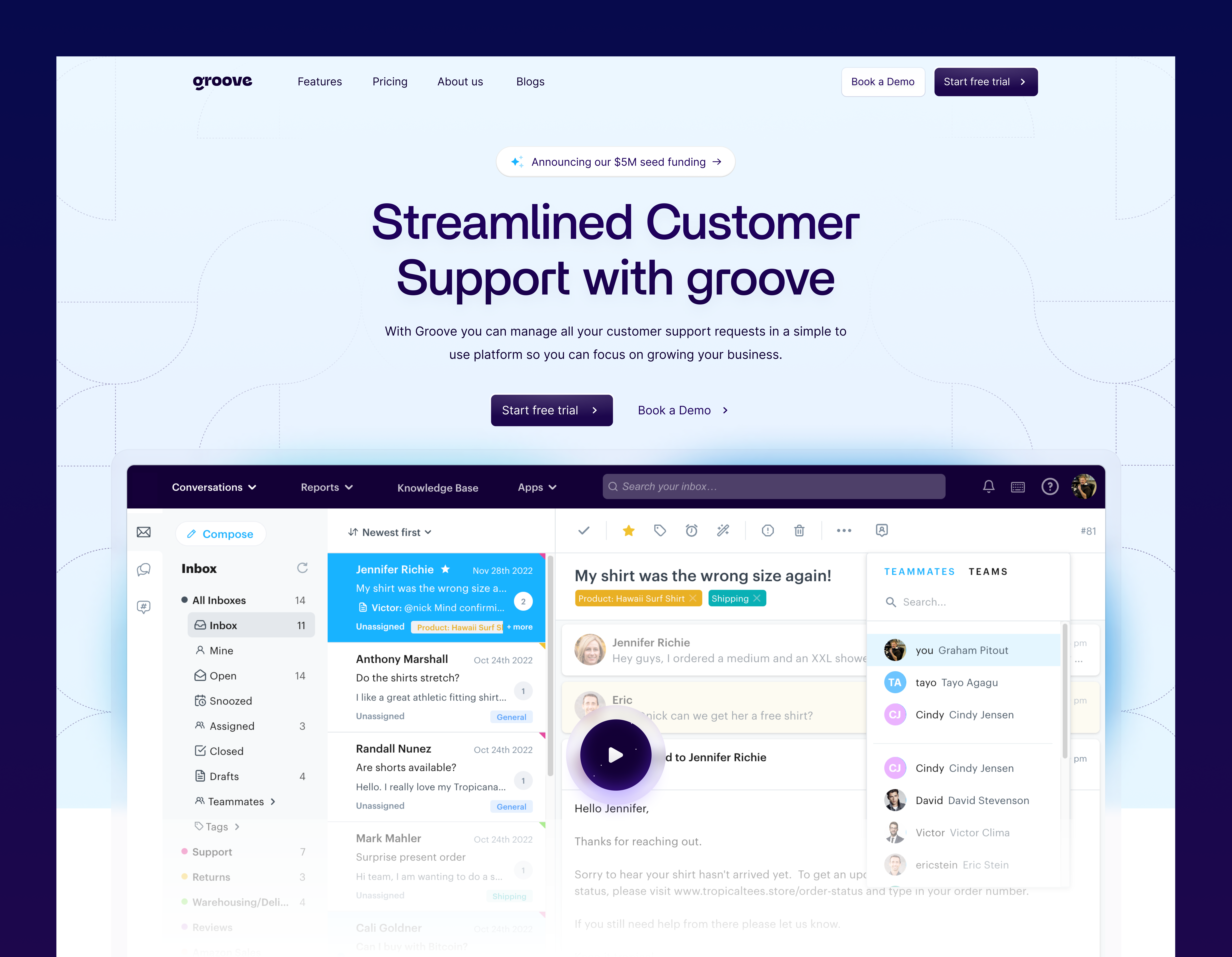 Groovehq hero redesign bento bento design bento hero section branding customer support design graphic design hero section illustration landing page landing page grids modern landing pages saas saas landing pahe ui ux web app web design web inspirations