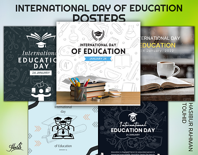 International Education Day Social Media Posters brochure design education facebook post graphic design graphics design instagram post instagram poster international education day poster design social media banner social media poster spread knowledge ui website poster world education day