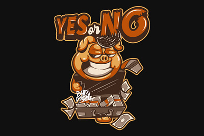 YES or NO art artwork cartoon character character cartoon clothing design illustration merch