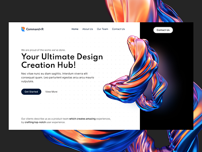 Design Hub Website 3d best shot branding colors design gradient ui user interface ux web