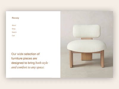 Furniture Landing Page Concept clean furniture interface landingpage minimalist ui uiux web webdesign