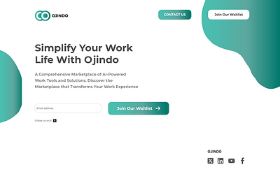 Waitlist page for ojindo.com awaiting ui waitlist web website