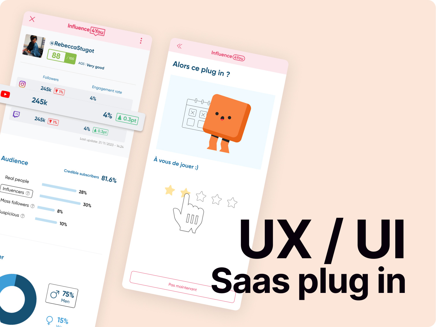 Social media engagement plug in - Influence4You data data visualization design thinking plug in ui user centric ux