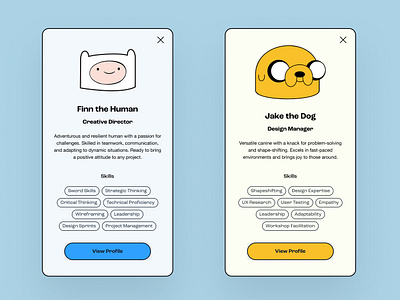 DAY 045 / INFO CARD 045 adventure time card daily daily ui finn the human info info card jake the dog professional ui