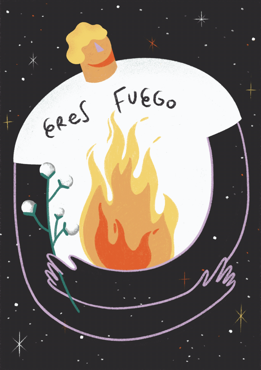 Eres fuego espacio gif illustration ilustracion space stars