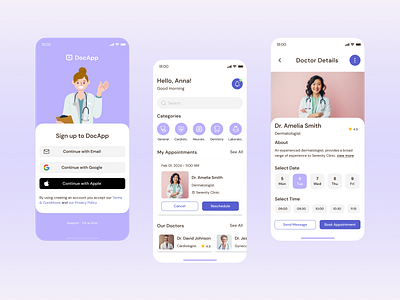 Clinic Mobile App appointment app clean design clinic app clinic mobile app design doctor app health app healthcare app minimalistic app minimalistic design mobile app mobile design responsive design ui ui design