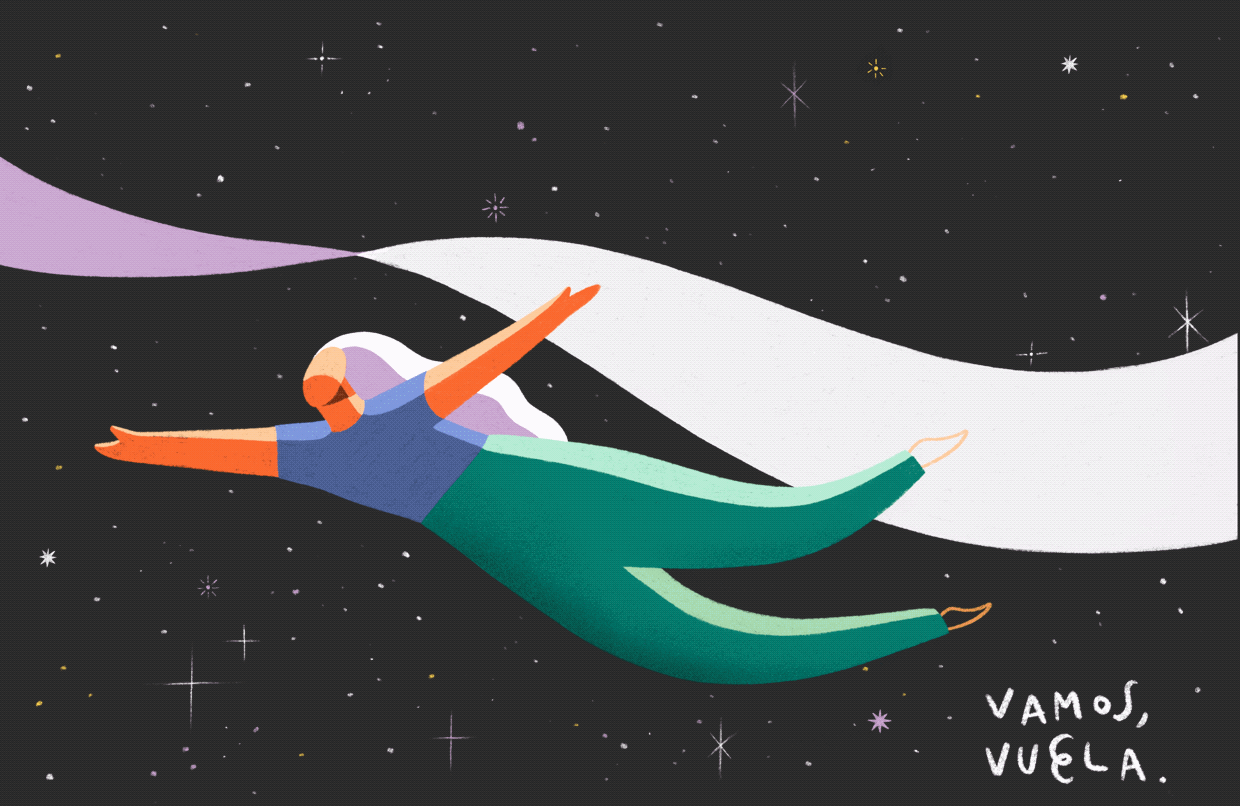 Vamos, vuela espacio estrellas gif illustration ilustracion space stars universe universo