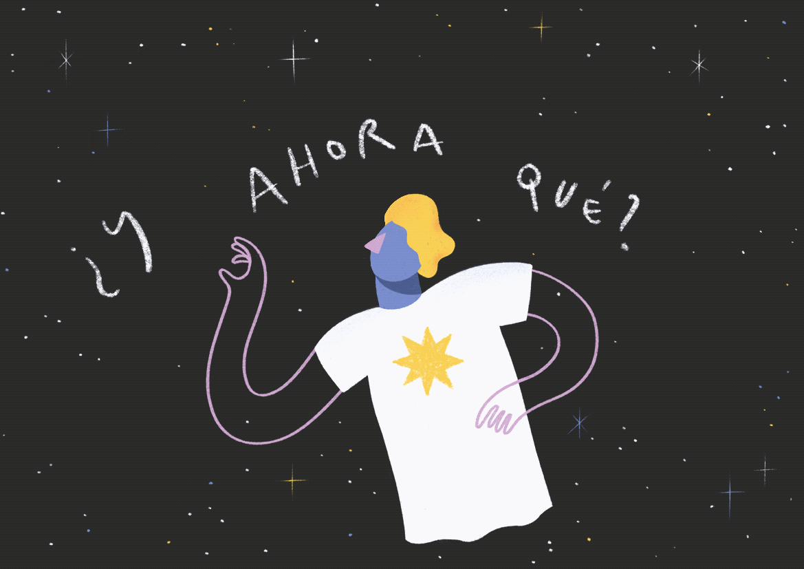 Y ahora qué? cosmic estrellas gif illustration ilustracion stars universe universo