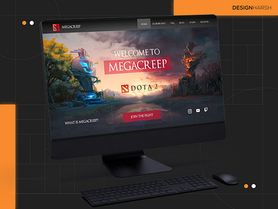 Megacreep - Online Matchmaking Gaming Design 1v1 gaming design figma gaming app design multiplayer gaming design ideas online gaming design ui design ui ux designer