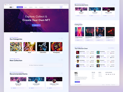 NFT Marketplace Landing Page Design crypto crypto landing page crypto website design marketplace nft nft design nft landing page nft marketplace website nft marketplace website design nft website nft website design ui ui design web web design website