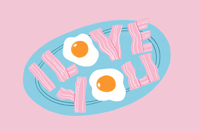Love bacon amor bacon breakfast eggs love pink san valentin valentines