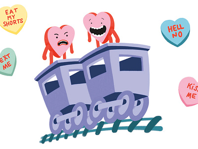 Hell no corazon heart hearts illustration ilustración landing page san valentin sweet train valentines