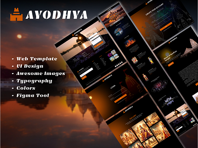 Ayodhya Temple Web Template figma photography template ui webdesign website