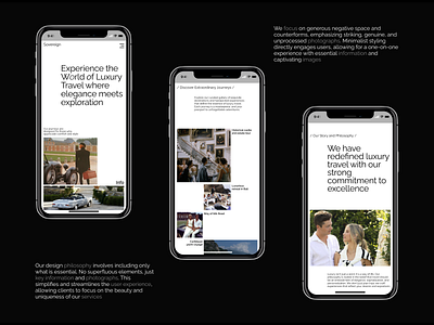 Mobile version of the travel agency website agency design minimalism mobile travel ui ux webdesign website