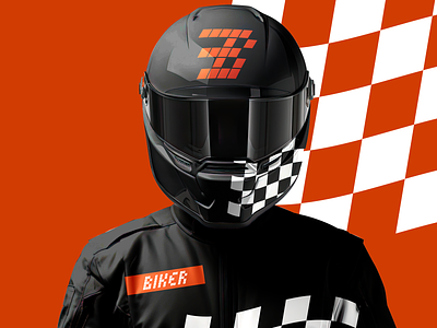 BIKER biker branding concept creative graphic design icon logo moto racer simple symbol