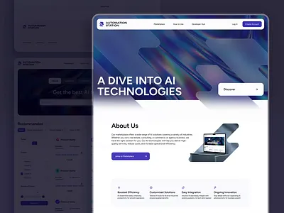 Landing Page and Marketplace for AI Solutions ai benefits catalog design faq filters home page interface landing page marketplace onboarding responsive search tags ui uiux ux web website