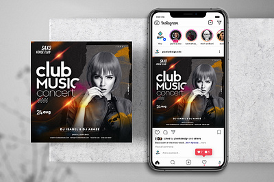Club Performance Instagram PSD Templates banner club design event flyer party psd flyer social media