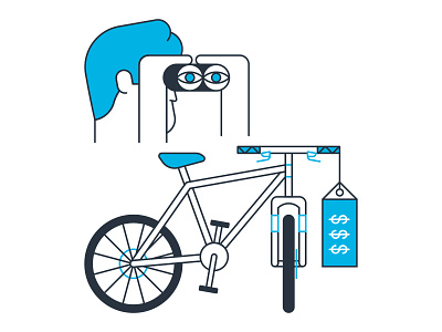 Looking for a bike? bike character design geometric graphic design illustration minimal search vector