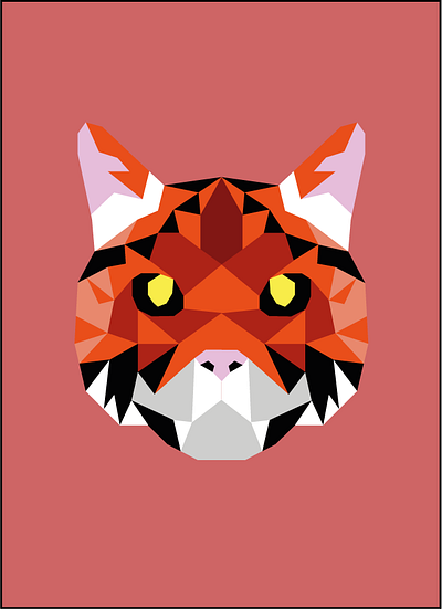 Low-poly Tiger graphic design logo lowpoly polygonal