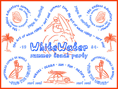 Whitewater font & Surf Camp font branding clipart design fat hamster font graphic design graphics illustration surf surfing typeface vector