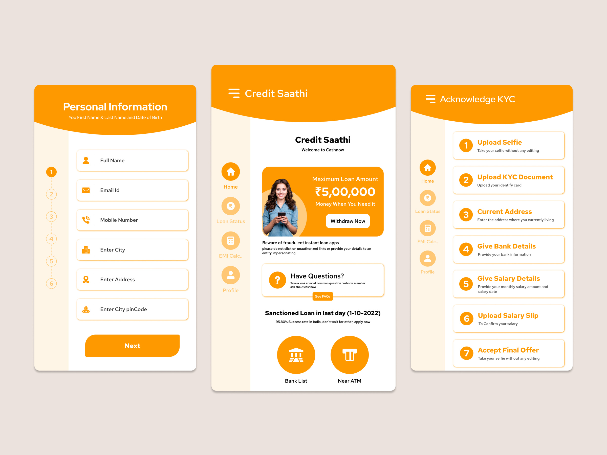 Credit Sathi App Design ui