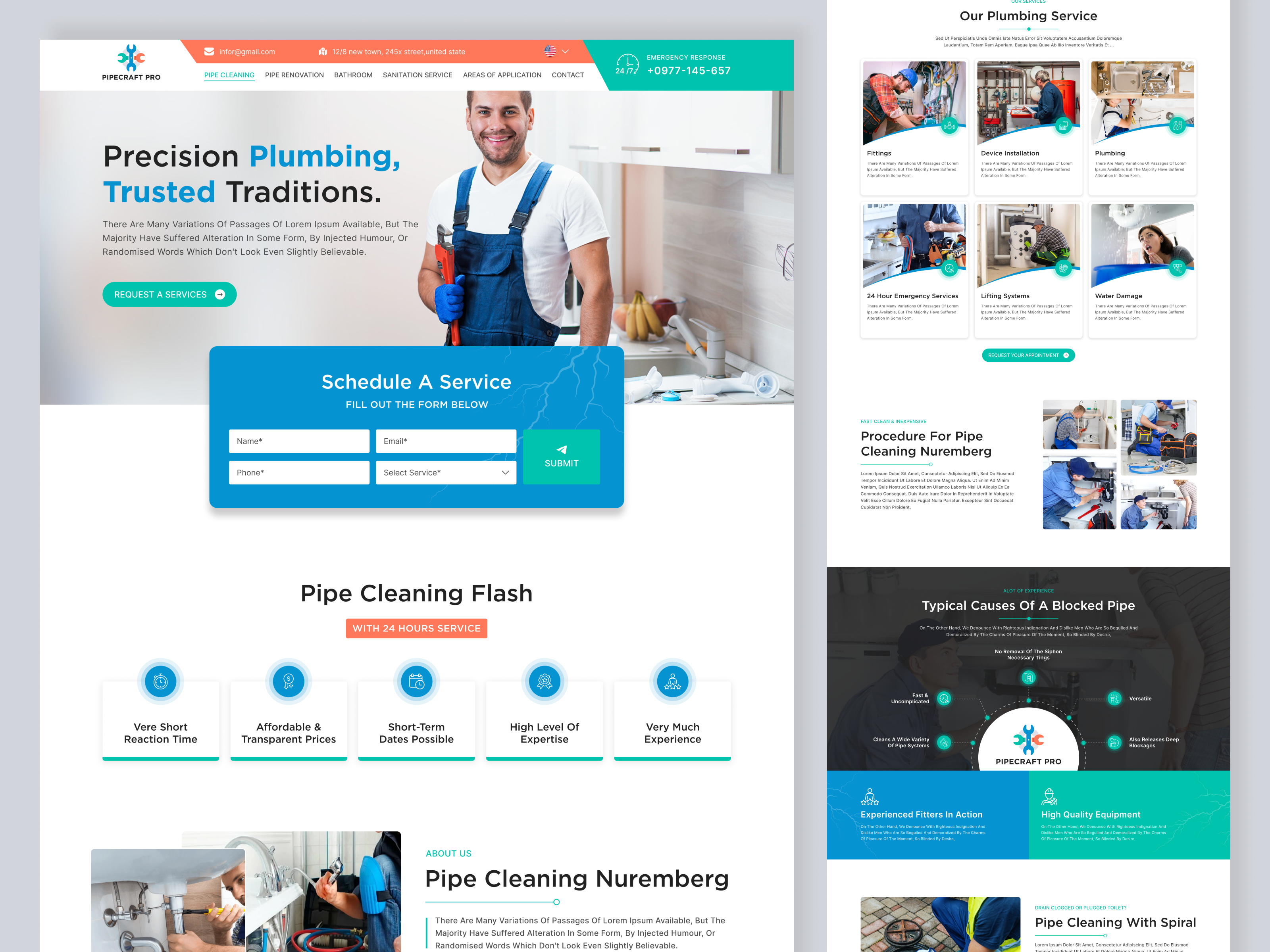 Example of Roofing Landing Page Website Design
