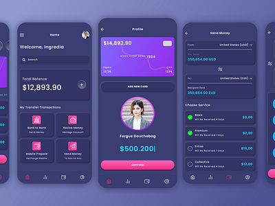 Money Transfer App UI Kit Demo - Twintra android app app design app store app ui kit ios app money transfer app ui neuphormism twintra ui ui design uiux
