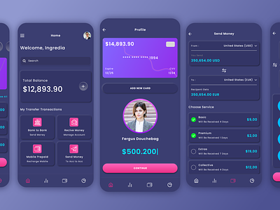 Money Transfer App UI Kit Demo - Twintra android app app design app store app ui kit ios app money transfer app ui neuphormism twintra ui ui design uiux