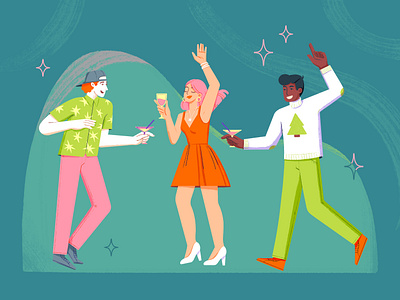 Party artist cartoon celebration character character design dancing design flat graphic graphic design illustration illustrator new years eve party simple