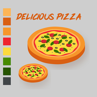 Pizza Illustration, Food vectorising, Vector 2d illsutration food vectorise graphic design illustration vector art vector tracing