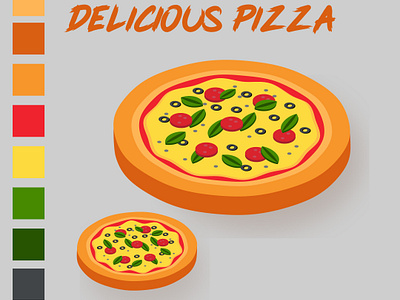 Pizza Illustration, Food vectorising, Vector 2d illsutration food vectorise graphic design illustration vector art vector tracing