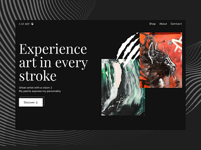 Artist Website - Web Design clean hero landing page ui ux web web design