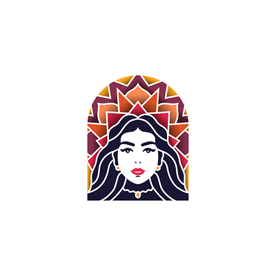 woman window logo concept branding design illustration logo minimal vector woman woman face