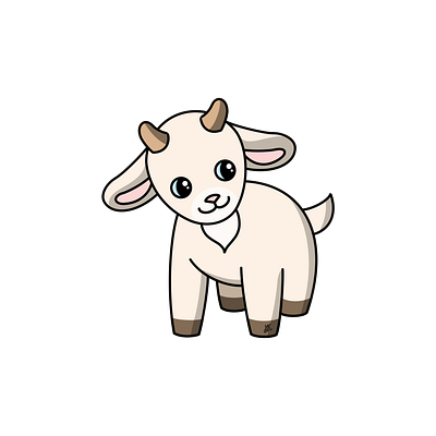 Goat animal cute design goat illustration kids person picture