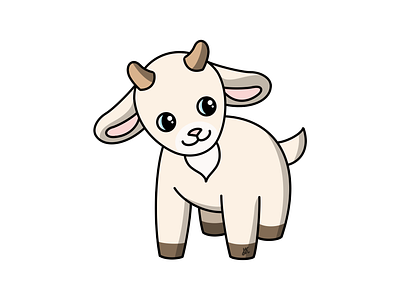 Goat animal cute design goat illustration kids person picture
