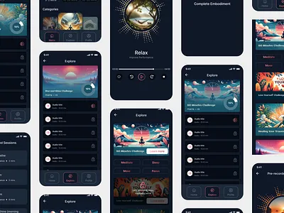Mindfulness App Design app app design app ui ux meditation meditation app mindfulness product designer ui designer ui ux ui ux design ui ux designer