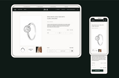 Jewelry A&A Website design e comm ecommerce jewelry ui ux webdesign