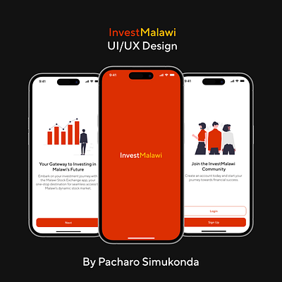 InvestMalawi UI/UX Design app appdesign designgoals financial investment malawi productdesign techmalawi ui uiuixdesign ux