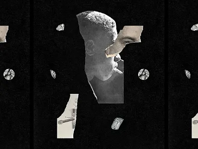Blacktop Wasteland book cover collage crime illustration paper