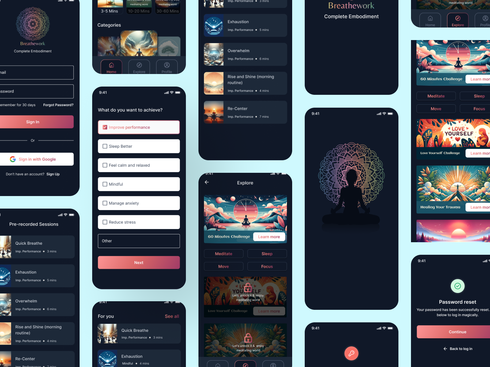 Mindfulness and Meditation App design app app ui app ui designer app ui ux founder meditation mindfulness product designer saas startup ui ux ui ux designer ux web
