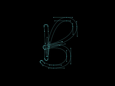 B is for Bézier handlettering handtype hashtaglettering lettering process vector vectormachine