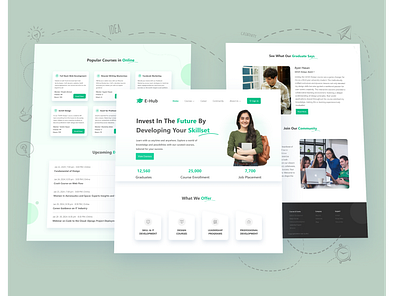 E-Learning Website Design e learning educational landing page learning learning platform online education skill development ui ui design uiux web ui website design youth