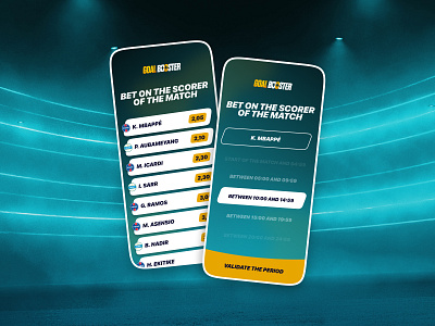 Bet on Goal Booster on Betclic apps ! betting football match period player productdesign rugby scorer selection soccer sport ui
