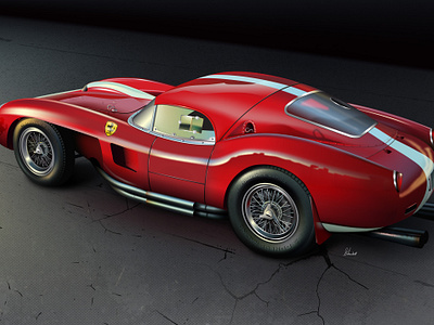 1952 Ferrari Testarossa 2d car illustration digital art illustration illustrator vector vintage car