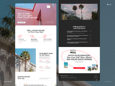 Real Estate Agency Landing dark landing pink typography ui web design