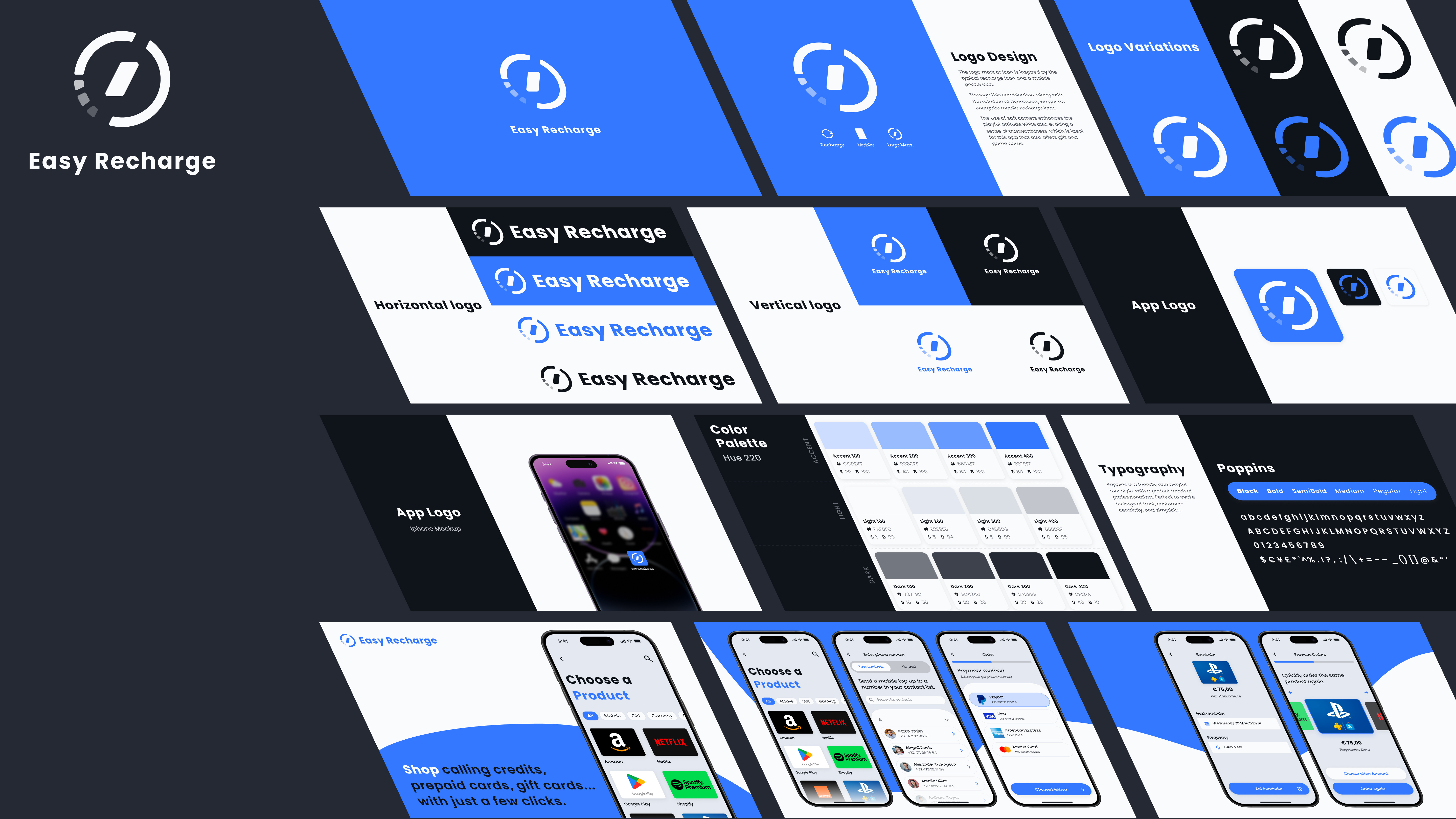 Easy Recharge - Brand Guide brand design brand guide branding graphic design logo typography ui uxui