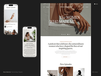 Women Blog & Podcast Website Design beautiful blog desktop elegant design feminist mobile responsible ui