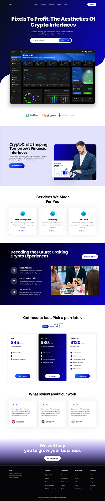 Saas Landing Sage with an Intuitive UI branding crypto app digital graphic design responsive uiux ui