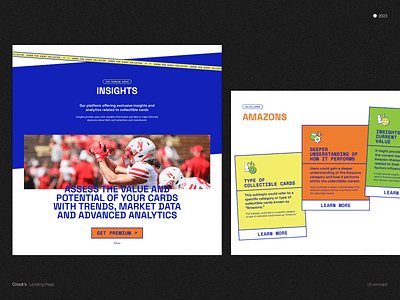 Sport Cards Collections Landing branding colorful sports ui webdesign